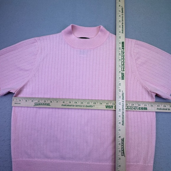 Sag Harbor Sweater Women's Size XL Valentine's Day Pink Grannycore Mock Neck - Picture 2 of 4
